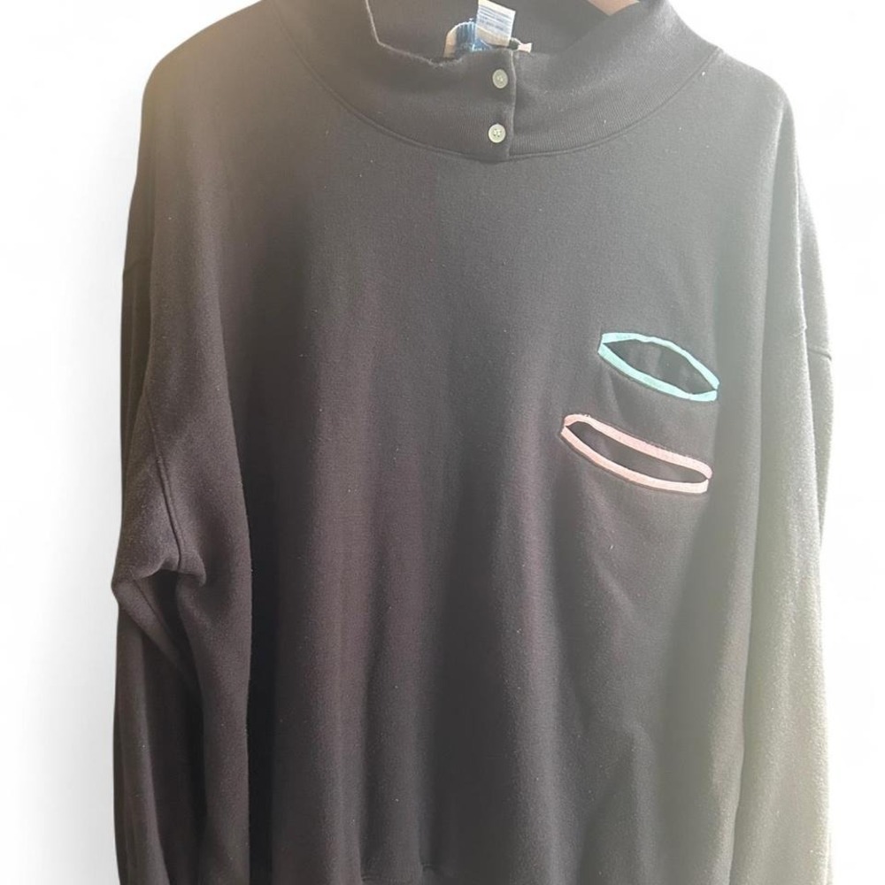Black‎ and pink oversized retro 90's sweatshirt size 42 fits like 2x oversized